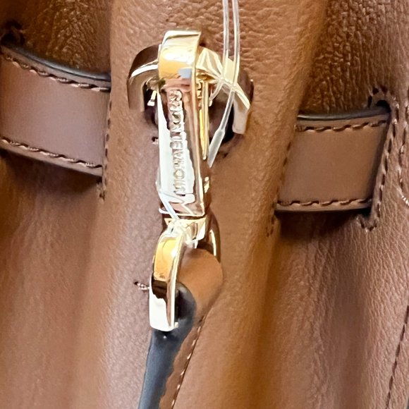 Michael Kors Hamilton Small Satchel Shoulder Crossbody Bag MK Brown - Picture 10 of 11